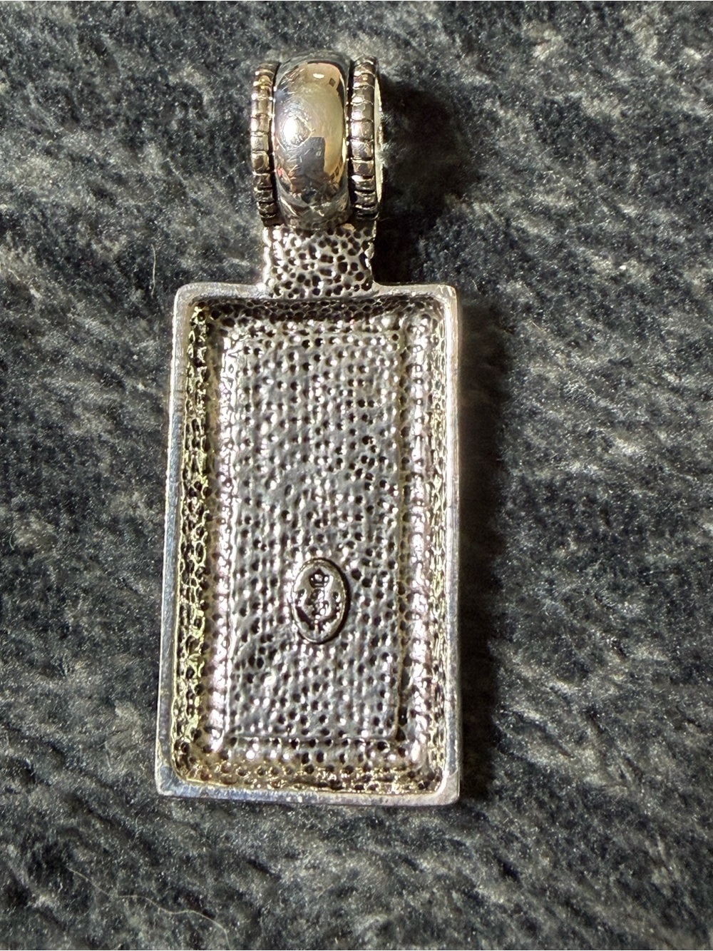 Premier Designs Mother of Pearl Pendant Silver Tone Statement Rectangle Charm - Picture 2 of 7
